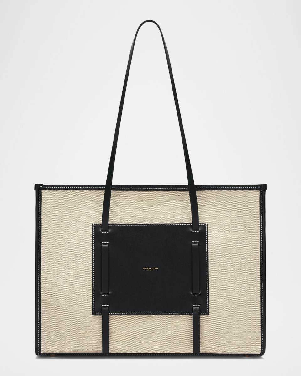 The Capri Canvas and Leather Box Tote Bag
